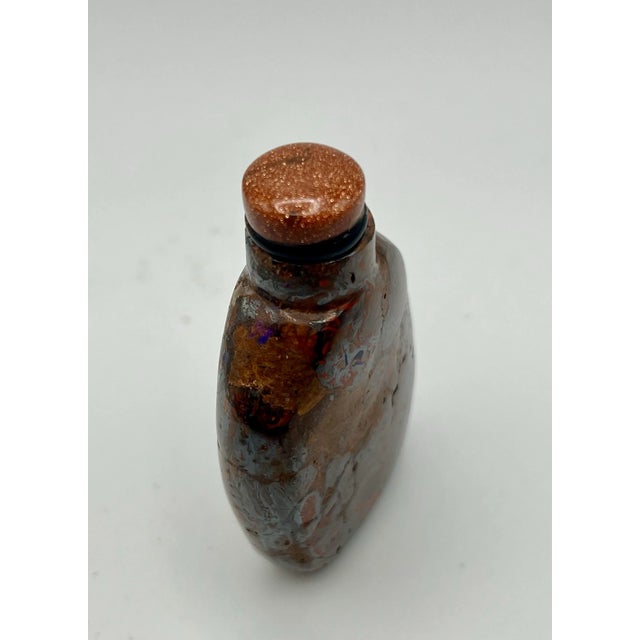 Chinese Vintage Brecciated Jasper Snuff Bottle For Sale - Image 3 of 12
