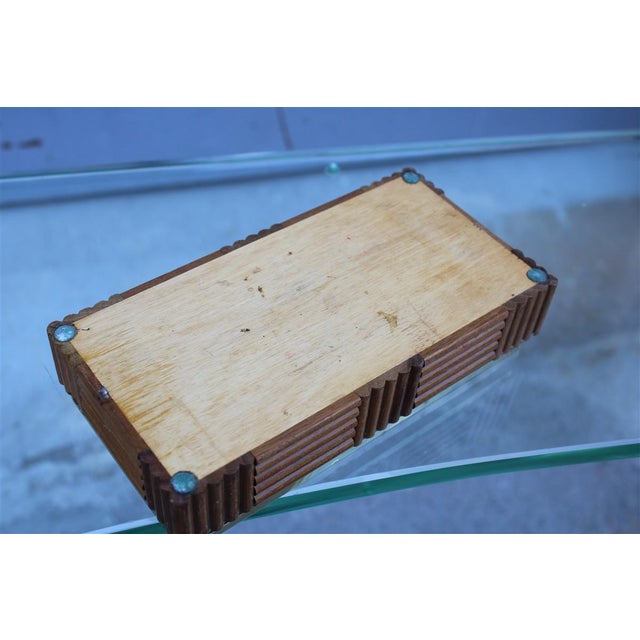 Wood Wooden and Brass Tobacco Box, 1970s For Sale - Image 7 of 8