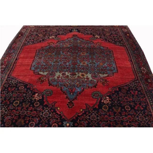 Textile Antique Persian Bijar Area Rug 3’9″ X 5’1″ For Sale - Image 7 of 10