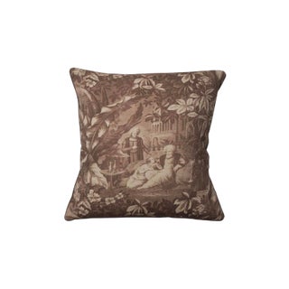 Sepia Toile Pillow Cover For Sale