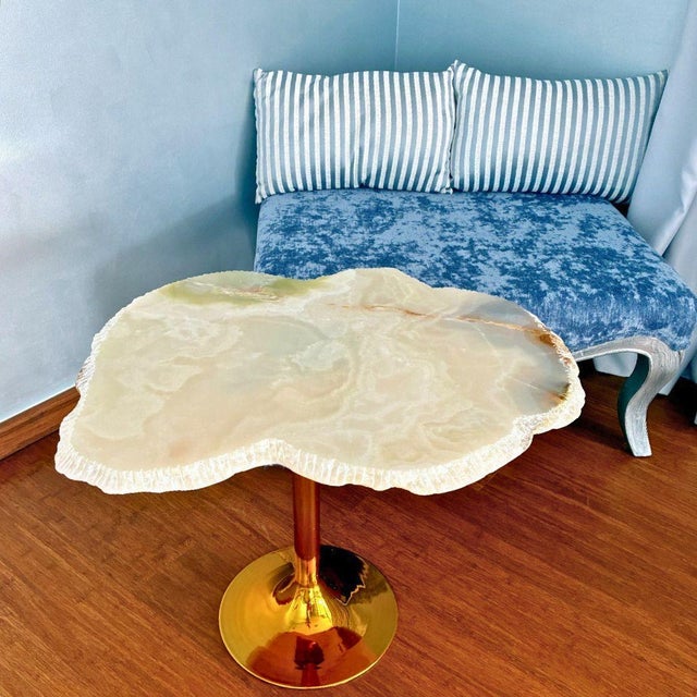 Coffee Table with White Onyx Top from Forzini For Sale - Image 14 of 16