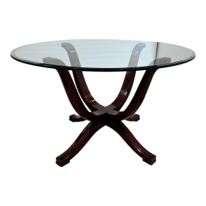 Z Gallerie Glass Top Table + Pedestal Base