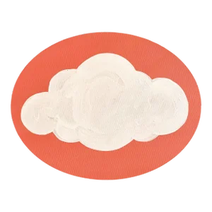 Small Orange Cloud Painting by Max and Alma
