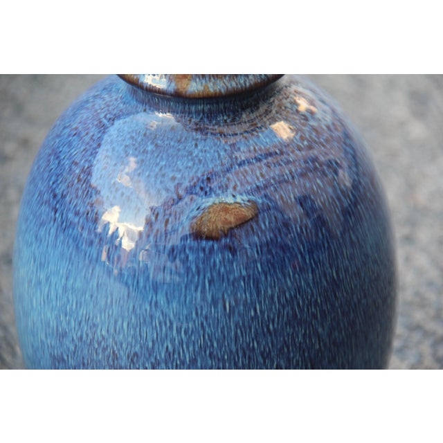 Round Blue Ceramic Vase from Ernestine, 1960s For Sale - Image 6 of 11