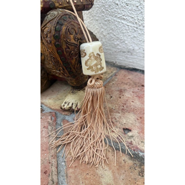 Mid 20th Century Hand-Carved Chinese Wooden Figural Sculpture of Seated Musician With Drum For Sale - Image 11 of 12