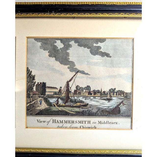 18th Century Framed Triptych Engravings of the River Thames, London – 1784 For Sale - Image 4 of 11
