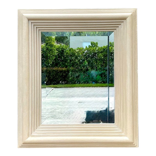 Vintage Stacked Wood Mirror For Sale