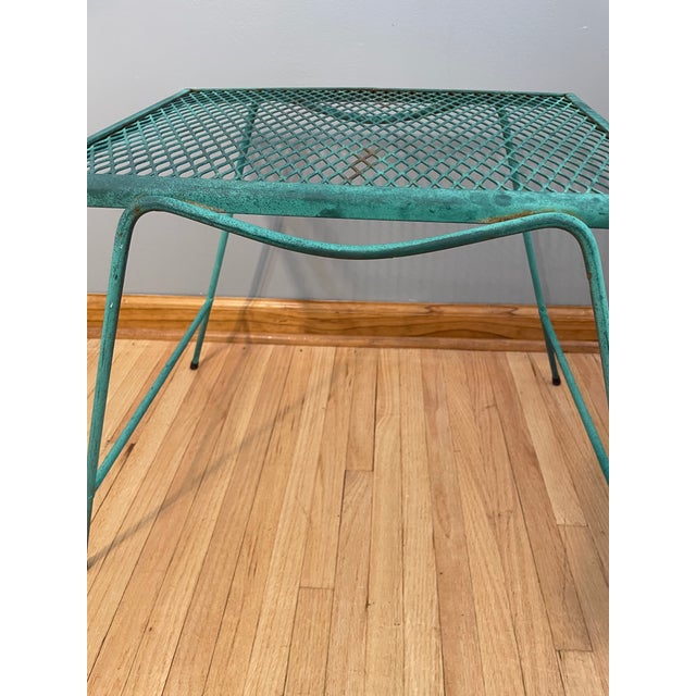 Metal 1960s One Woodard Attributed Wrought Iron Garden Outdoor End Table MCM Patio For Sale - Image 7 of 8