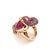 Bochic "Orient" Vintage Emerald Ruby & Pink Sapphire Ring - 18K Gold & Silver For Sale - Image 11 of 18
