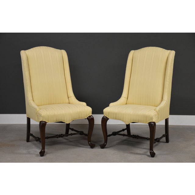 Ethan Allen 1980s Ethan Allen Queen Anne Style Lounge Chairs - A Pair For Sale - Image 4 of 9