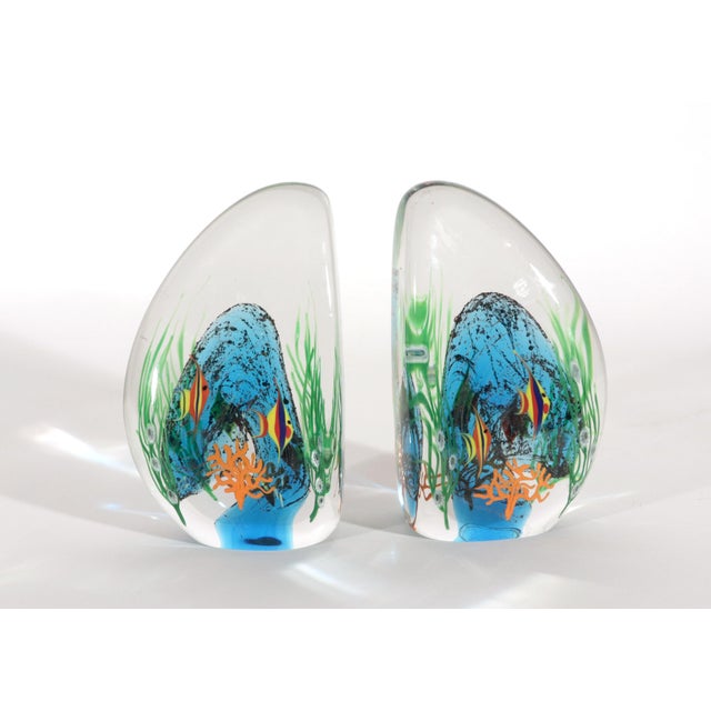 Art Glass Zellique Studios Coral Reef Blown and Molded Aquarium Bookends For Sale - Image 14 of 14