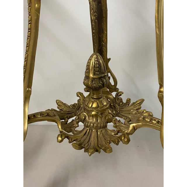 1940s Vintage Gilded Bronze Plant Stands With Inlay C.1940 - a Pair For Sale - Image 5 of 13
