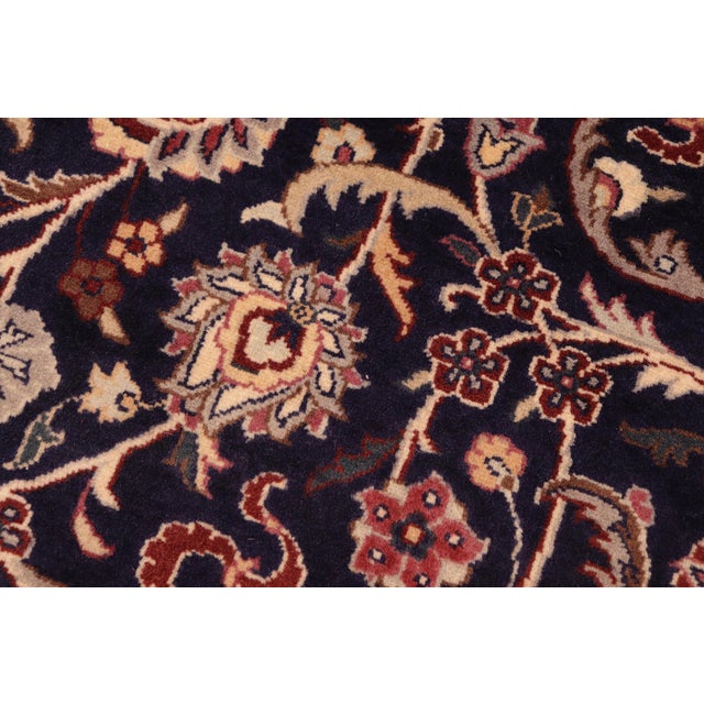 Shabby Chic Shabby Chic Floral 1990's Pak-Persian Blue/Red Wool Rug - 6'2'' X 9'3'' For Sale - Image 3 of 9