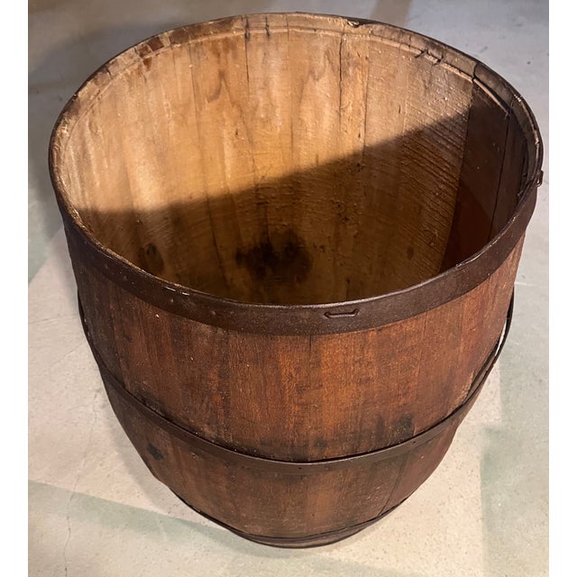Wood Whale Oil Barrel Table Nantucket Whaling Co Oak With Glass Top Farmhouse Primitive For Sale - Image 7 of 7