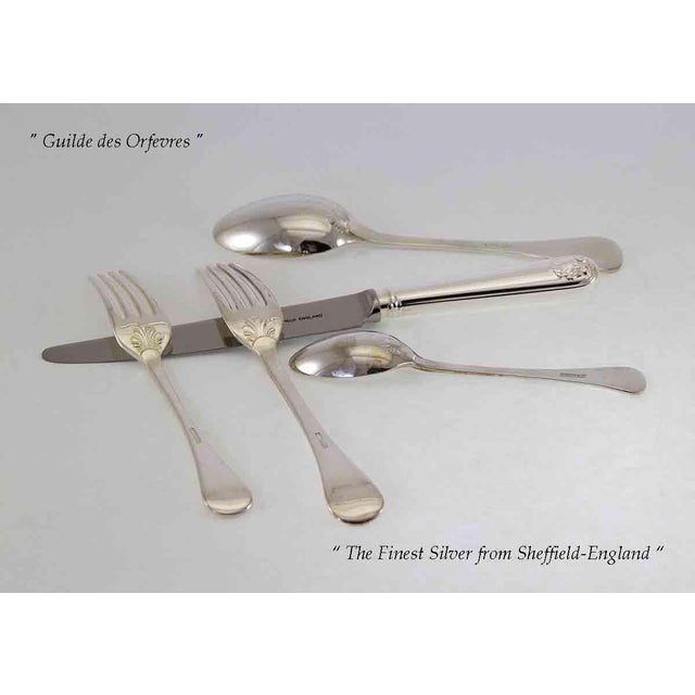 Vintage/New. c.j. Vander Sheffield Finest Lamerie Shell Pattern Flatware Set for 12- 60 Pieces For Sale In New York - Image 6 of 12