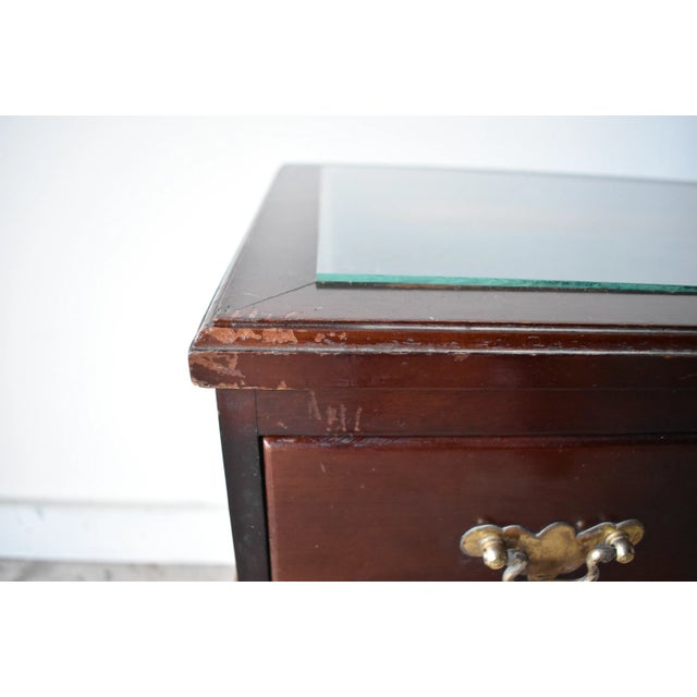 Brown Vintage Display Dark Wood Side Table For Sale - Image 8 of 12