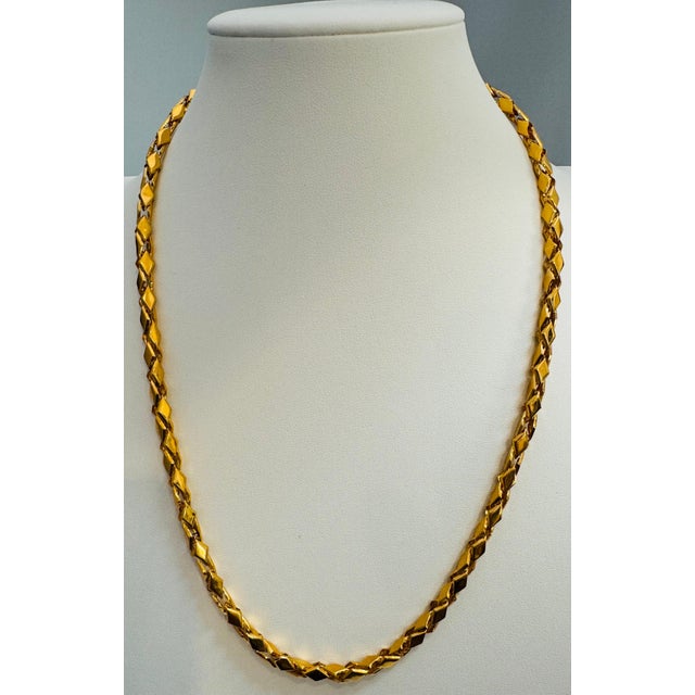 Metal 45 Gm Pure 22 Karat Yellow Gold Handmade Chain 23 Inch For Sale - Image 7 of 8