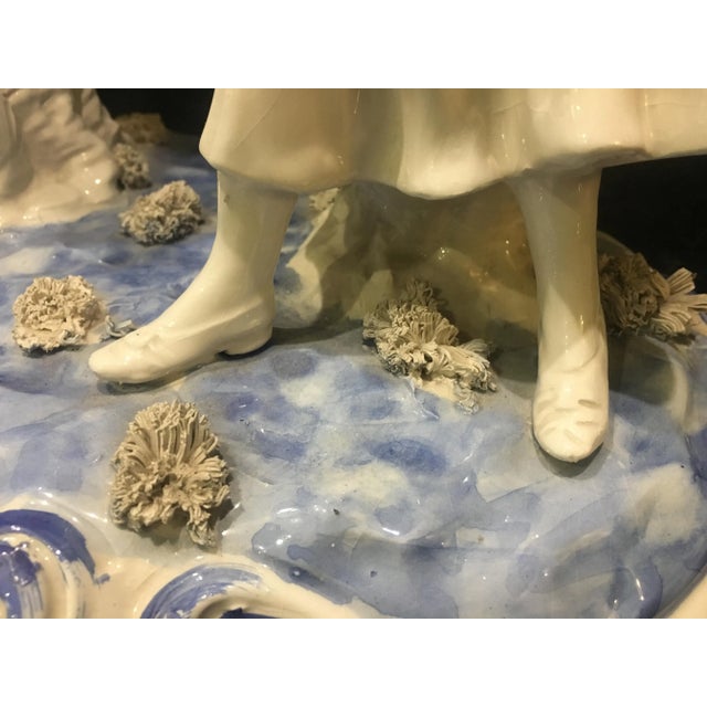 Ceramic Large Ceramic Figurine by Capodimonte, 1950s For Sale - Image 7 of 18