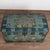 Folk Art Original Hand Painted Blue Swedish Dome Top Pine Trunk Dated 1852 For Sale - Image 3 of 18