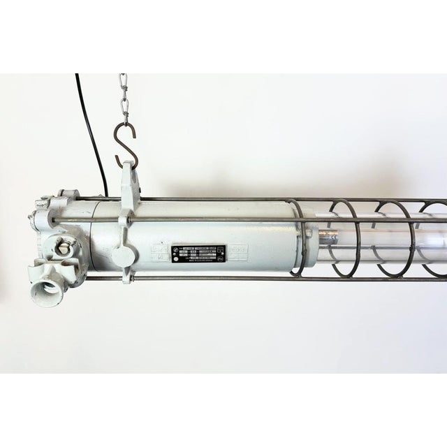 Grey Industrial Hanging Tube Light from Elektrosvit, 1980s For Sale - Image 9 of 18