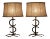 A Unusual pair of horse shoe lamps. Made from seasoned wrought iron shoes. Vibrant rust color. luck abounds. Frederic...