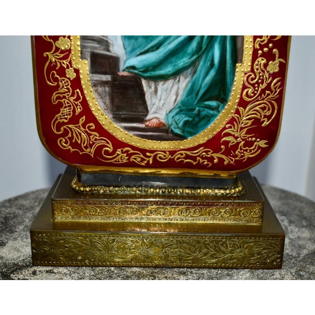 1940s Vintage Hand Painted Romanticism Style Table Lamp W/Two Different Images For Sale - Image 5 of 12