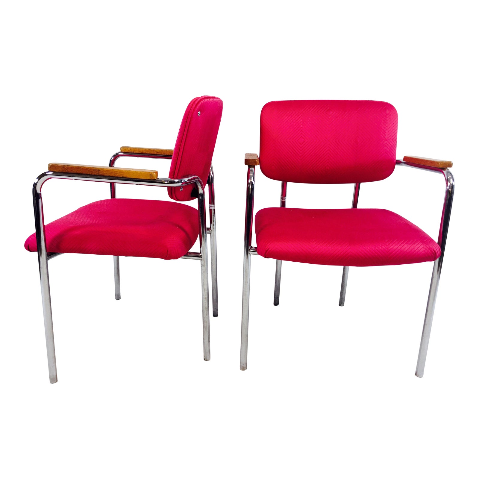 Midcentury Mod Pink Office Chairs - a Pair | Chairish
