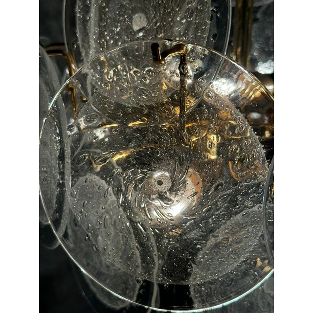 Mid-Century Modern Murano Glass Disc Chandelier by Vistosi, Italy, 1970s For Sale - Image 3 of 10