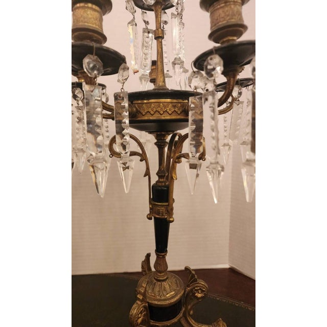 Bronze Pair of 19th Century French Napoleon Bronze Candelabra For Sale - Image 8 of 12