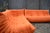 Mid-Century Modern Togo Sofa in Orange Microfiber Set by Michel Ducaroy for Ligne Roset, Set of 5 For Sale - Image 3 of 11
