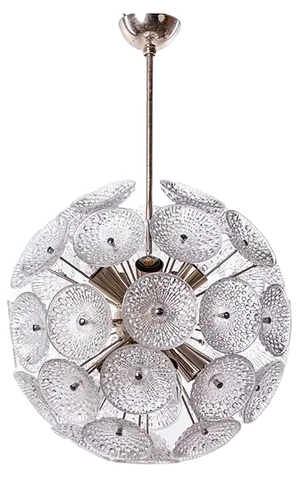 Chromed Sputnik Chandelier with Satellite Glasses 1960s