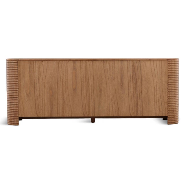Organic Ribbed Wood Rounded Sideboard For Sale In Los Angeles - Image 6 of 7