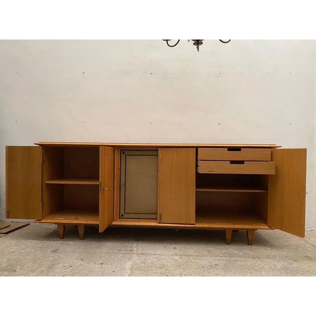 Metal Large Brutalist Style Sideboard with Slatted Front by De Coene, 1940s, Belgium For Sale - Image 7 of 9