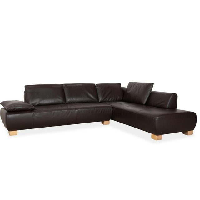 Dark Brown Leather Volare Corner Sofa with Manual Function from Koinor For Sale - Image 13 of 13