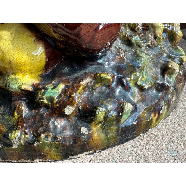 Late 19th Century Antique Zsolnay Pecs Majolica Mushroom Garden Stool Seat Stacking Pyrogranite C1890 For Sale - Image 5 of 10