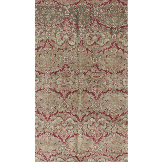 Early 20th Century Antique Turkish Sivas Rug With All-Over Arabesque Design 5' X 7'7'' For Sale - Image 5 of 7