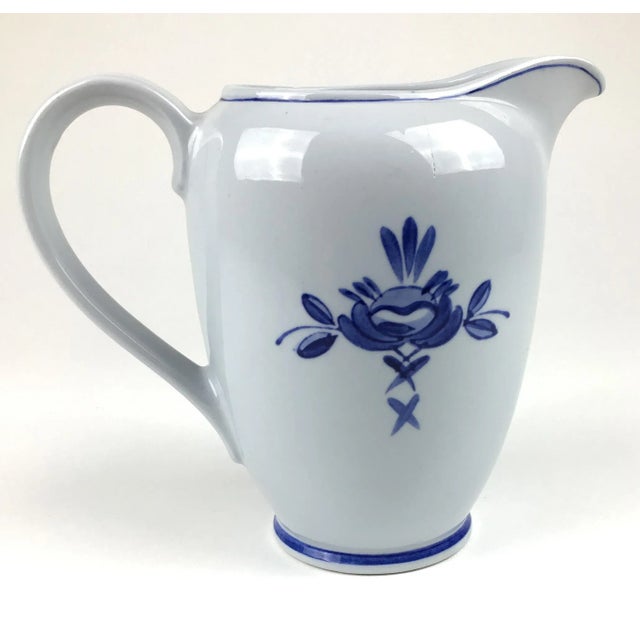 Arabia Blue Rose Pattern Vintage Pitcher or Vase For Sale In Portland, ME - Image 6 of 12