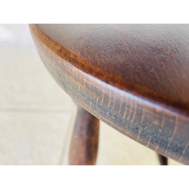 Turned Walnut Tripod Stool For Sale - Image 4 of 18