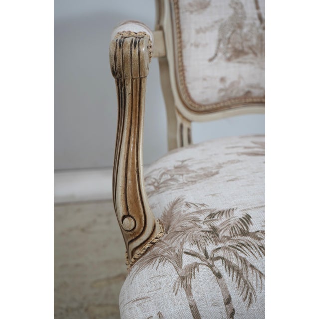 Pair of Safari Print French Louis XV Style Armchairs For Sale - Image 13 of 18
