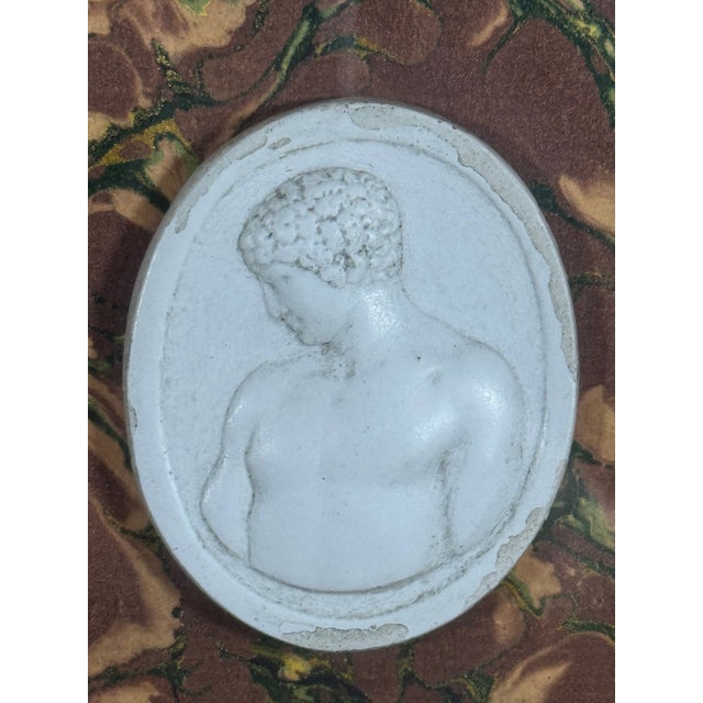 Neoclassical Antique Neoclassical Intaglio Relief of Antinous, Framed For Sale - Image 3 of 5