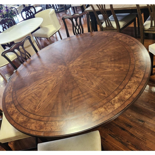American Drew Meyers Round Dining Table 426-701r Addison Cherry Walnut 60" Attributed For Sale - Image 11 of 14