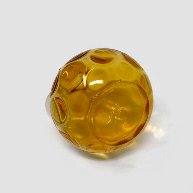 Late 19th Century Antique Glass Thumbprint Coin Dot Cruet Reed Handle & Stopper For Sale - Image 5 of 8