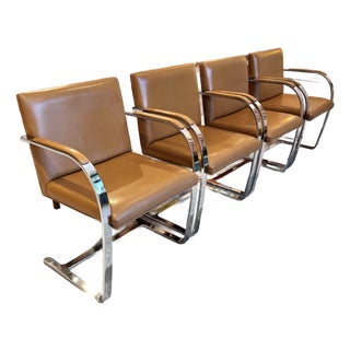 Vintage Set of 4 Brno Chairs by Mies Van Der Rohe For Sale