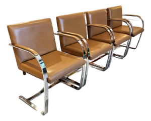 Vintage Set of 4 Brno Chairs by Mies Van Der Rohe