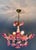 Vintage Murano Style Large Chandelier, Pink Floral Chandelier, Bouquet Style Ceiling Light, 4-Light Flush Mount For Sale - Image 9 of 16