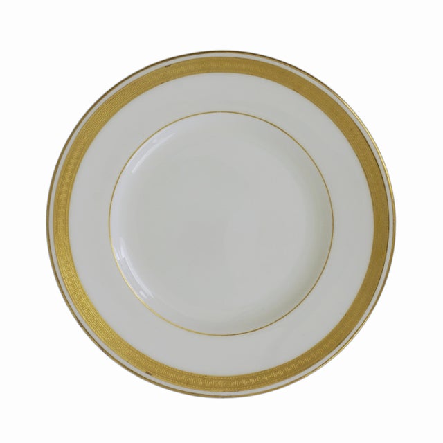 Early 20th Century Set of 8 Minton Antique Appetizer Plates Cream Porcelain Gold Rim For Sale In Philadelphia - Image 6 of 11