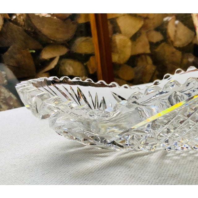 Gilded Age Masterpiece: C1880 American Brilliant Cut Crystal Serving Dish For Sale - Image 4 of 18