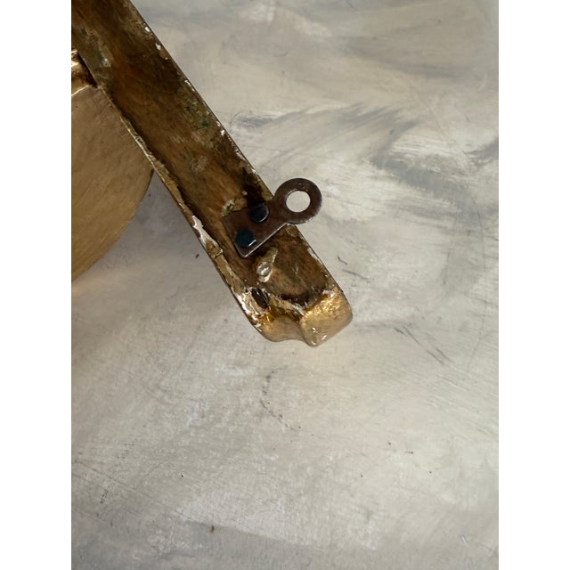 Art Deco Gilt Gold Wall Shelf Handmade Wood Half Round Display Shelf For Sale - Image 9 of 9