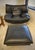 1990s Nicoletti Salotti Italian Dark Gray/Black Leather Three Piece Set (Couch, Love Seat, Chair/Ottoman) For Sale - Image 5 of 7