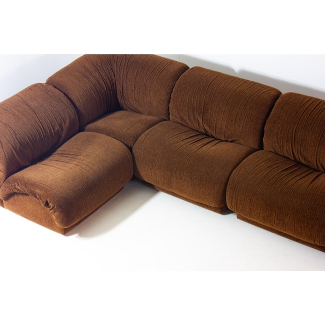 Modular Sofa in Rust Brown Velvet from Doimo, 1970s, Set of 5 For Sale - Image 15 of 17